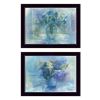 "Susie's Blue Bouquet" 2-Piece Vignette By Tracy Owen, Ready to Hang Framed Print, Black Frame