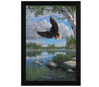 "On Eagles Wings" by Kim Norlien, Ready to Hang Framed Print, Black Frame