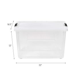 60 Qt. (15 gal.) Stackable Plastic Storage Box with Latching Buckles, Clear