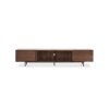 Black and Walnut Color Mid-Century Walnut Wood TV Stand 78.7 x 15.7 x 18.8 in