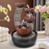 16.1inches Indoor Tabletop Water Fountain with Led Lights and Pump