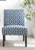 Modern Style 3pc Set Living Room Furniture 1 Side Table and 2 Chairs Blue Fabric Upholstery Wooden Legs