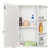 Bathroom Cabinet, Single Door Wall Mount Medicine Cabinet with Mirror(2 Tier Inner Shelves)