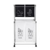 Laundry Hamper 2 Tier Laundry Sorter with 4 Removable Bags for Organizing Clothes; With four wheels for easy movement;  Laundry;  Lights;  Darks