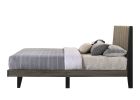 ACME Valdemar Queen Bed, Brown Fabric & Weatheted Gray Finish BD00571Q