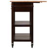 Langdon Kitchen Cart; Drop Leaf; Cappuccino and Natural