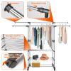 Extendable Garment Hanging Rack Clothing Hanging Rail Pillow Shoe Display Organizer with Rolling Wheels Hold up to 77LBS