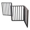 Pet Gate â€“ Dog Gate for Doorways;  Stairs or House â€“ Freestanding;  Folding ;  Dark Brown; Arc Wooden