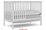 Synergy,5-In-1 Convertible Crib, Converts from Baby Crib to Toddler Bed, Fits Standard Full-Size Crib Mattress ,Easy to Assemble 53*29*9 Inches-WHITE