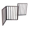 Pet Gate â€“ Dog Gate for Doorways;  Stairs or House â€“ Freestanding;  Folding ;  Dark Brown; Arc Wooden