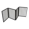 Pet Gate â€“ Dog Gate for Doorways;  Stairs or House â€“ Freestanding;  Folding ;  Dark Brown; Arc Wooden