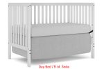 Synergy,5-In-1 Convertible Crib, Converts from Baby Crib to Toddler Bed, Fits Standard Full-Size Crib Mattress ,Easy to Assemble 53*29*9 Inches-WHITE