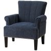 Accent Rivet Tufted Polyester Armchair ,Navy Blue