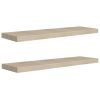 Floating Wall Shelves 2 pcs Oak 35.4"x9.3"x1.5" MDF