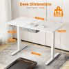 Sweetcrispy Electric Standing Desk with Drawer Adjustable Desk Ergonomic Rising Desk Computer Workstation,55 x 24 Inches White