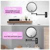 8-inch Wall Mounted Makeup Vanity Mirror, 1X / 10X Magnification Mirror, 360Â° Swivel with Extension Arm (Black&Chrome)