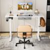 Sweetcrispy Electric Standing Desk with Drawer Adjustable Desk Ergonomic Rising Desk Computer Workstation,55 x 24 Inches White