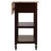 Langdon Kitchen Cart; Drop Leaf; Cappuccino and Natural