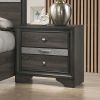 Contemporary 1pc Nightstand Gray Finish Silver Accents Hidden Jewelry Drawer Nickel Round Knob Bedside Table Bedroom Furniture