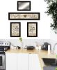 "Love of Nature Kitchen " 4-Piece Vignette By Trendy Decor 4U, Ready to Hang Framed Print, Black Frame