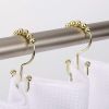 Double Shower Curtain Hooks Stainless Steel Rolling Shower Rings for Curtain Rod, Set of 12Pcs